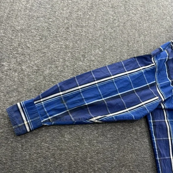 Vintage Wrangler‎ X Long Tails Button Up Shirt Mens 2XL Pearl Snap Plaid LS Blue - Picture 5 of 13